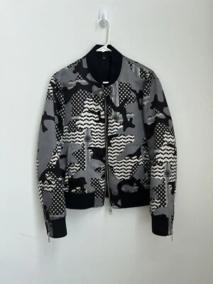 Neil Barrett Black/ Grey Camouflage Bomber Fit Jacket - Image 1 of 4