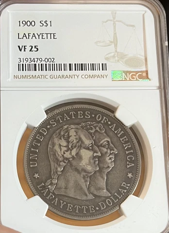 1900 NGC VF25 Lafayette Dollar Cover