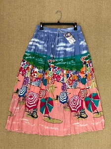 Gypsie Blu Multi Color Maxi Length Lined Beach Motif Skirt Size M - Picture 1 of 1