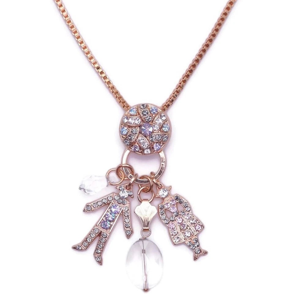 Collar Mariana Ice Queen Oro Largo Colgante Dijes Gris y Lt Vitrail M1154 Nuevo con Etiquetas Foto 1 de 3