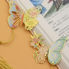 Chinese Style Metal Butterfly Flower Bookmarks Hollow Tassel Pendant Book Cli ny