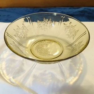 Sharon Cabbage Rose 8 1/2 pulgadas tazones para servir VASO FEDERAL ÁMBAR DEPRESIÓN - Imagen 1 de 3