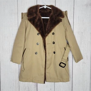 Vintage Deadstock Sears Children's Faux Fur Lined Double Breasted Coat, size 6X - Picture 1 of 6