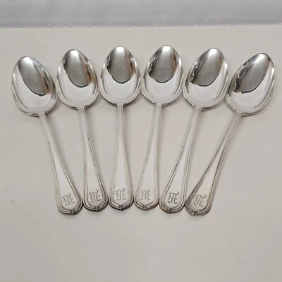 6 cucharadas de servir Gorham Elmwood EP Pat 1915 patrón Roslyn placa de plata antiguas Foto 1 de 4