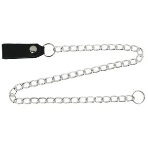 Leather Black Keyring Thick Chain CH12 - Picture 1 of 4