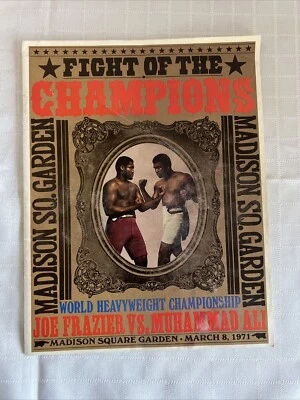 "Fight of the Champions" Joe Frasier vs Muhammad Ali 3/8 1971 Program And Stub - Image 1 of 4