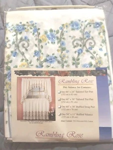 Neu Rambling Rose Rüschen Volant & maßgeschneiderte Stufe Paar Set weiß mit Blumen  - Bild 1 von 5