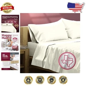 800 TC Egyptian Cotton Sheets - 4-Piece Sand Full Size Set for Luxurious Comfort - Picture 1 of 11