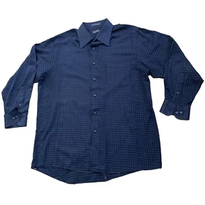 ARROW Vintage Hemd mit Knöpfen Herren L 16-16,5 32/33 blau kariert Retro Punktkragen Business - Bild 1 von 23