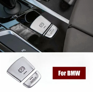 ABS Car Chrome Electronic Handbrake Trim Cover For BMW 5 G30 525li 530li 2018-22 - Imagen 1 de 4