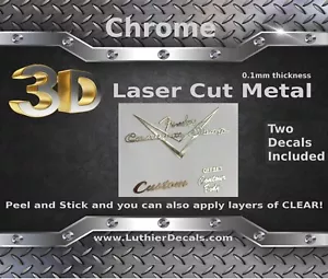 Fender Custom Shop Gitarre Aufkleber 3D Metall Kopfplatte Restaurierung Aufkleber Logo m16b - Bild 1 von 7
