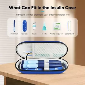 Compact Insulin Cooler Hard Travel Case with Digital Thermometer TSA Approved,Me - Picture 1 of 9