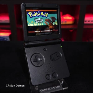 Black On Black Nintendo Game Boy Advance GBA SP IPS Screen And USB-C Mod - Picture 1 of 7