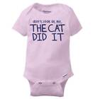 Cat Did It Funny Pet Sibling Shower Gift Unisex Baby Infant Romper Newborn