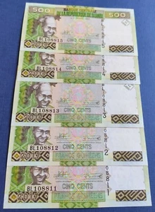 Consecutive Lot, Guinea, 5 x 500 francs, 2017, P-47, UNC   New Signature - Picture 1 of 2