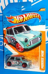 Hot Wheels 2011 Track Stars Series #75 Morris Mini Light Blue w/ 10SPs - Picture 1 of 3