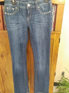 Grace In LA Jeans Girls Size 9 Bling Pockets Boot Cut - Picture 1 of 7