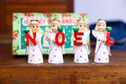 Vintage 1950s Commodore Christmas Noel Angel Candle Holders Figurines Japan