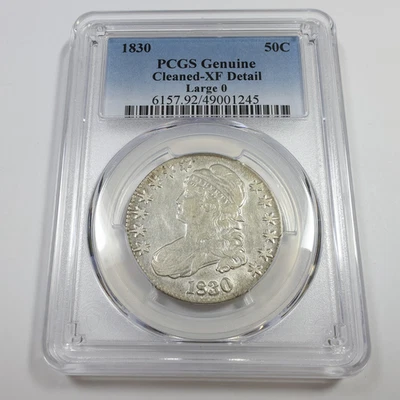 1830 P PCGS XF Detail Large 0 Silver Capped Bust Half Dollar 50c US Coin #56132A - Image 1 of 3