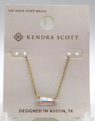 Collar Colgante Kendra Scott Indie Oro 14K Sobre Latón Vidrio Dicroico Nuevo Foto 1 de 4