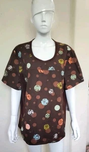 Cherokee Inspired Comfort Short Sleeve Medical Scrub Multi Print SZ 2XL NWT  - Picture 1 of 13