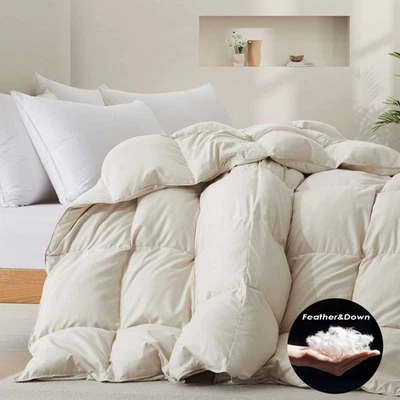 HOTEL Ultra Soft Cozy Sient Oversized Down Comforter, King or Queen Bed Blanket - Image 1 of 4