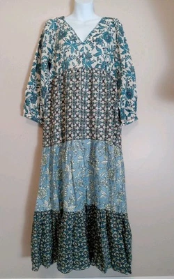 Zara Blue Floral Multi Patch Boho  Cottagecore Dress Size XS - Image 1 of 4