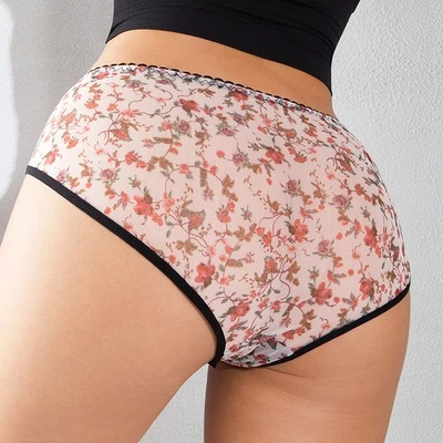 4 Pack Lot Plus Size Sexy Womens See Through Sheer Panties Brief Underwear Sissy - Image 1 of 4