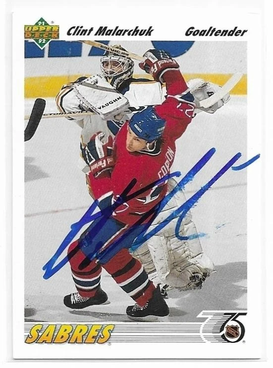CLINT MALARCHUK Autographed Signed 1991-92 Upper Deck card #368 Buffalo Sabres - Image 1 of 1