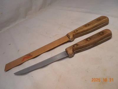 老式芝加哥餐具 66S 8 英寸和 61S 6 英寸刀/胡桃木手柄 — 第 1/4 张图片