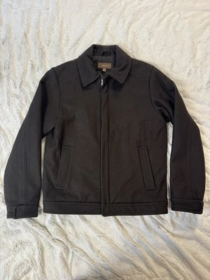 Vintage Merona Men's Lined Wool Olive Brown Jacket Size S Full Zip Coat Heavy - Image 1 of 4