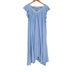 Cupio Embroidered Dress Nightgown Flutter Sleeve Cottage Core Lounge Size XL - Picture 1 of 8