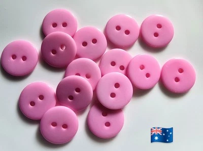 15pcs 15mm Pink Acrylic 2 Hole Buttons - Image 1 of 2