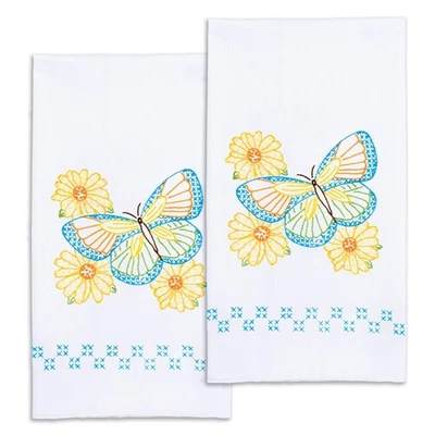 DIY Jack Dempsey Butterfly Stamped Embroidery Hand Towel Kit - Image 1 of 2