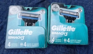 (2) Gillette Mach3 Men's Razor Blade Refill Cartridges - Pack of 4 - Picture 1 of 2