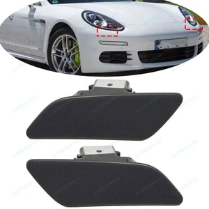 Pair Headlight Washer Nozzle Cap Cover Prime Fit For Porsche Panamera 2014-2016 - Bild 1 von 6