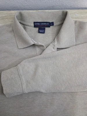 Camisa polo masculina Daniel Cremieux bronzeada/marrom manga longa tamanho grande - Imagem 1 de 4