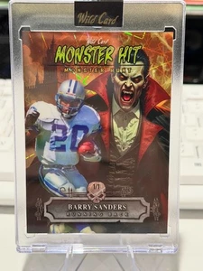 2025 Wild Card Haunted - Barry Sanders 1/1 Lazer Foil MONSTER hit 🏈🏈 - Foto 1 di 2