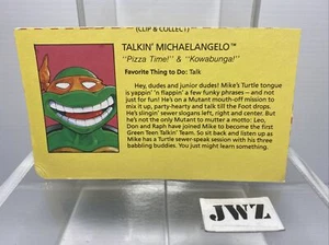 TALKIN’ MICHAELANGELO - File Card - TMNT - Teenage Mutant Ninja Turtles - 🔥🔥🔥 - Picture 1 of 5