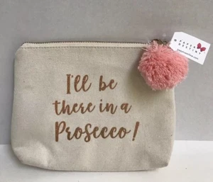 Paper Destiny Papyrus Online Cosmetic Zip Bag Pouch I'll Be There In A Prosecco - Picture 1 of 6