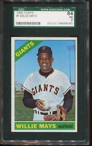 1966 Topps Baseball # 1 Willie Mays (NM) Near Mint SGC 7 - Picture 1 of 2