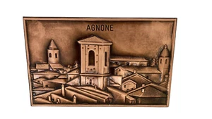 Quadro in rame da parete rettangolare veduta di Agnone da appendere campanili - Picture 1 of 2