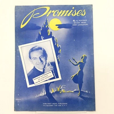 "PROMISES" ©1945 Partituras Vintage Hoffman, Drake, Livingston Guy Lombardo - Imagem 1 de 4
