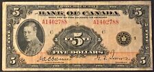 1935 Bank of Canada $5–BC-5 - "English" Serial A1402788 Check Letter C - #36655