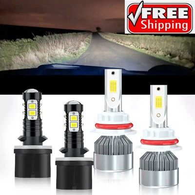 For Dodge Spirit 1989-1995 LED Headlight+Fog Light Super Bright Bulbs 6000K Foto 1 de 4