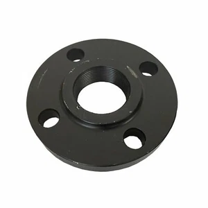Black Steel Slip On Flange 1" NPT Thread Pipe Size, 150# Raised Face - Picture 1 of 2