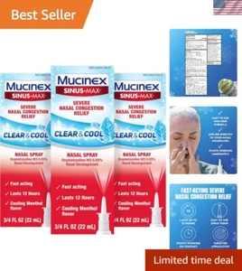 Severe Nasal Congestion Relief Clear & Cool Nasal Spray, Cooling Menthol Flav... - Picture 1 of 13