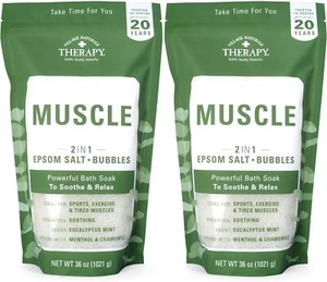 Village Naturals Therapy Muscle Foaming Epsom Soak Eucalyptus Mint Scent, 36 Oz - Picture 1 of 3