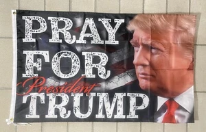 Beten Sie für Donald Trump Flagge kostenloser Versand Gott Jesus Stimme Republikaner USA 3x5' Schild - Bild 1 von 1