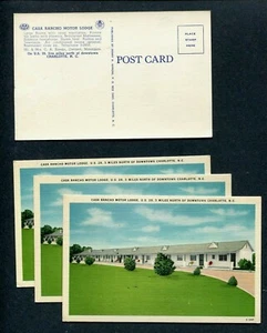 CHARLOTTE, North Carolina NC CASA RANCHO MOTOR LODGE U.S. 29 (4) Postcards - Imagen 1 de 1